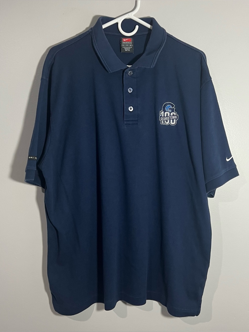 Vintage Nike Georgetown Hoyas 100th Anniversary Basketball Polo Shirt Mens Large